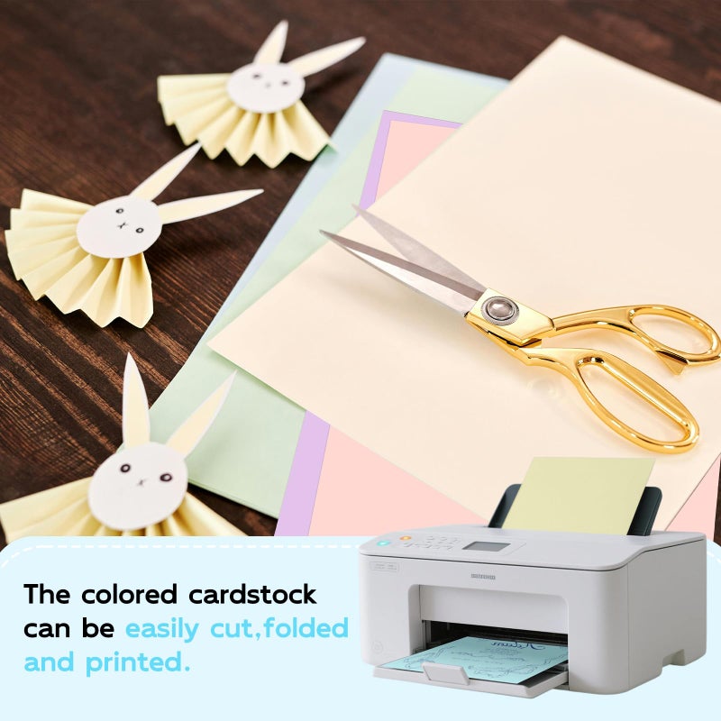 Goefun 80lb Pastel Construction Paper Assorted Colors, Goefun 5 Colors Colored Cardstock Paper 8.5 x 11 Perfect for Crafts, DIY Cards, Scrapbookingï¼ˆLight Colorsï¼‰ - Image 5