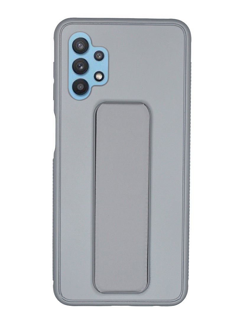 Theodor Fully Covered With Finger Grip Stand Holder Anti Slip Shockproof Protective Case Cover For SAMSUNG GALAXY A13 4G GREY - Image 1