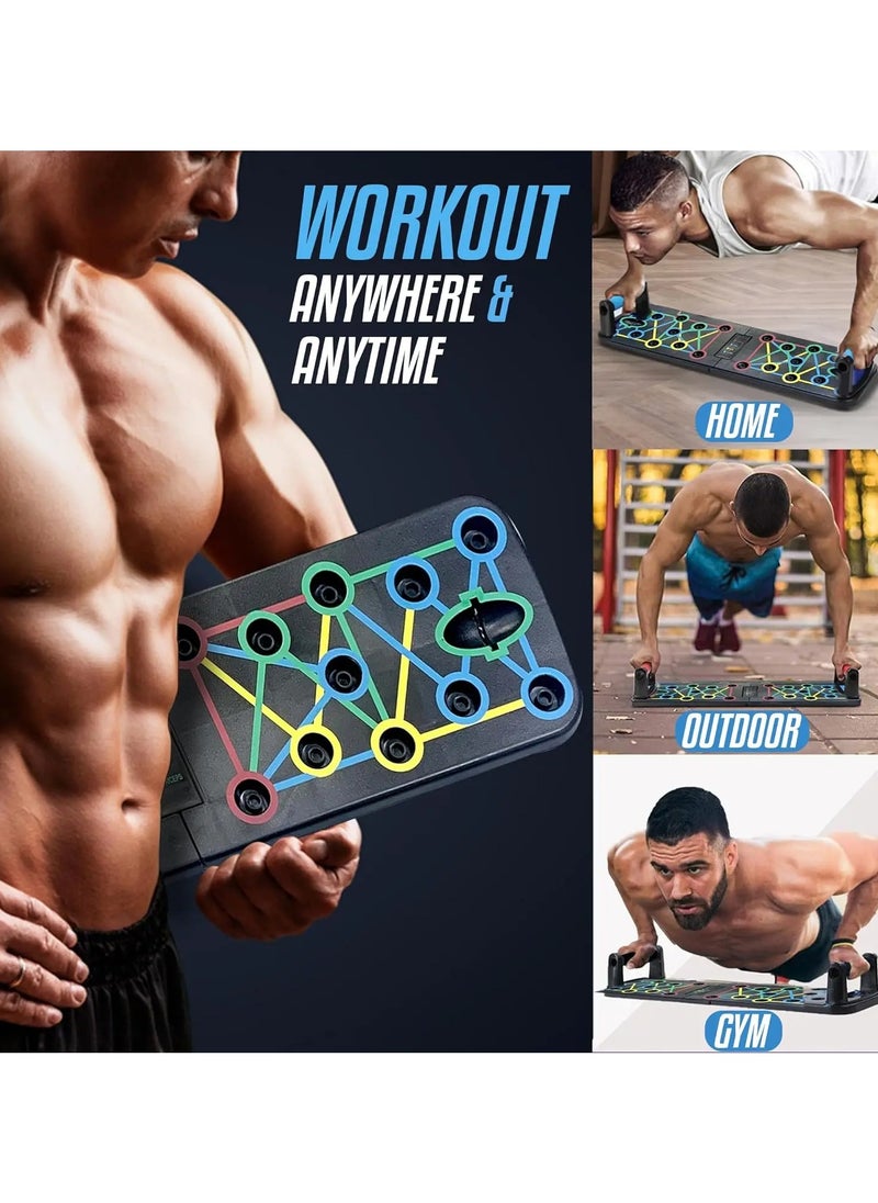 F.A.M.S Push Up Board 9 in 1 Home Workout Equipment Multi-Functional Pushup Bar System Fitness Floor Chest Muscle Exercise Professional Equipment Burn Fat Strength Training Arm  - Image 5