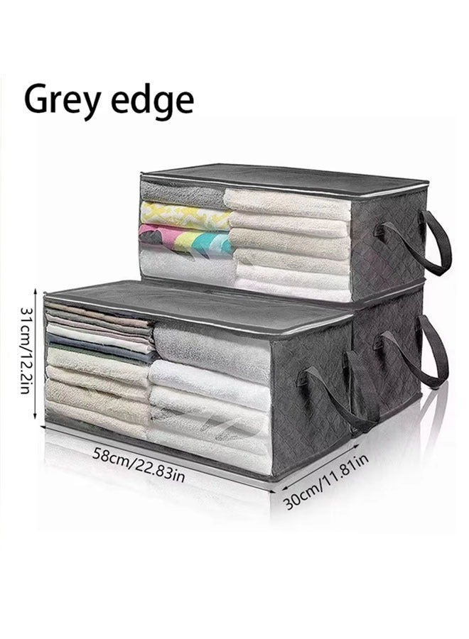 Quivlox Storage Bags, Clothes Storage Bins Foldable Closet Organizers Storage Containers with Reinforced Handle for Clothing, Blanket, Comforters, Bed Sheets, Pillows and Toys - Image 2