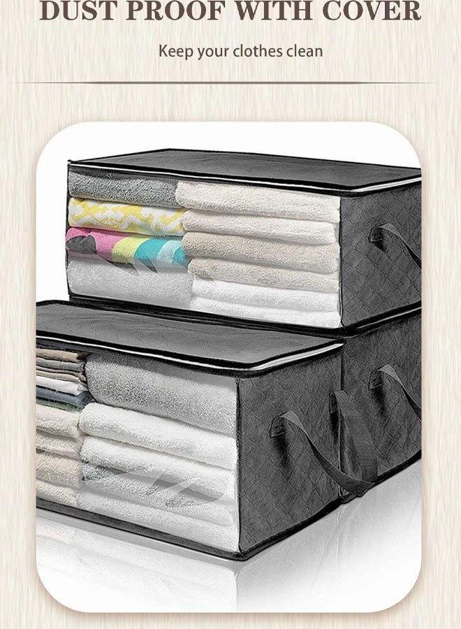 Quivlox Storage Bags, Clothes Storage Bins Foldable Closet Organizers Storage Containers with Reinforced Handle for Clothing, Blanket, Comforters, Bed Sheets, Pillows and Toys - Image 5