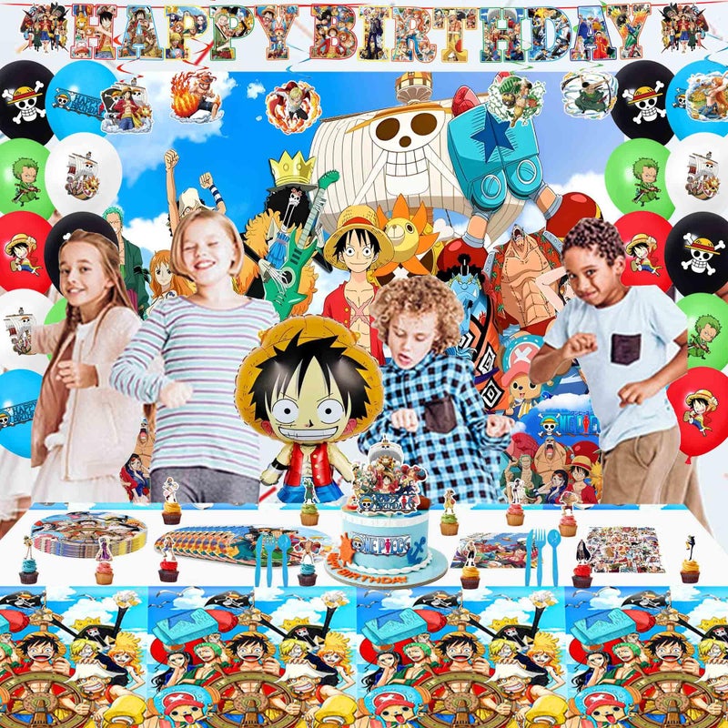 MLEDUY Adeventure Themed Birthday Party Decorations Set - Cartoon Theme Party Supplies (Includes Banner, Foil Balloons, Printed Balloons, Tablecloth, Tableware, Napkins) - Image 5