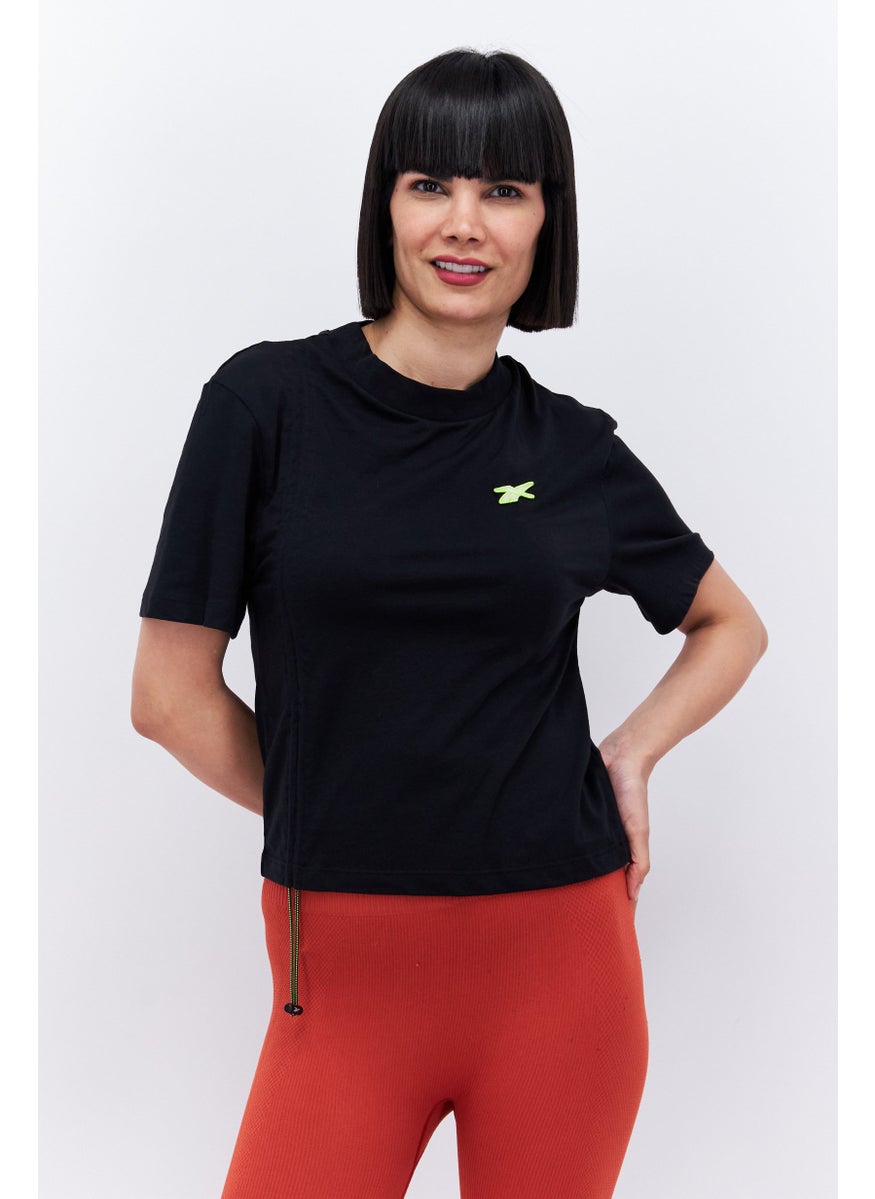 Reebok Women Sportswear Fit Short Sleeves Training Top, Black  - Image 1