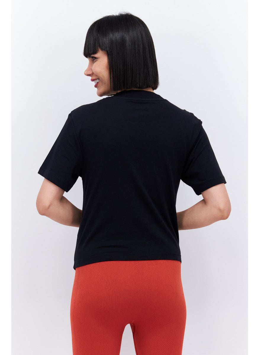 Reebok Women Sportswear Fit Short Sleeves Training Top, Black  - Image 2