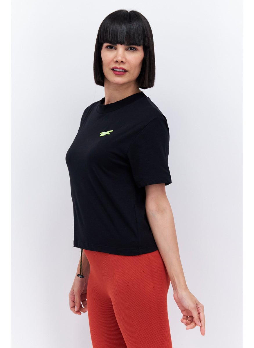 Reebok Women Sportswear Fit Short Sleeves Training Top, Black  - Image 4