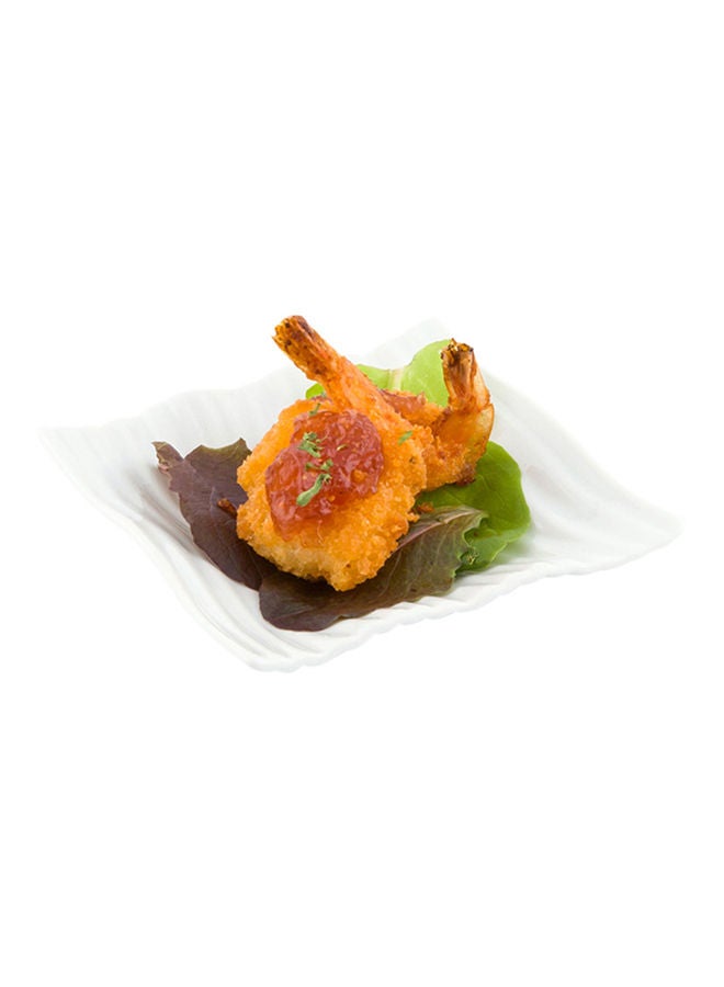 Restaurantware أطباق بورسلين صغيرة 3.9 بوصة، 10 أطباق مقبلات مستطيلة - تصميم متموج، لتقديم الوجبات الخفيفة أو المقبلات، أطباق حلوى بورسلين بيضاء، للعينات أو الحصص الفردية - Image 5