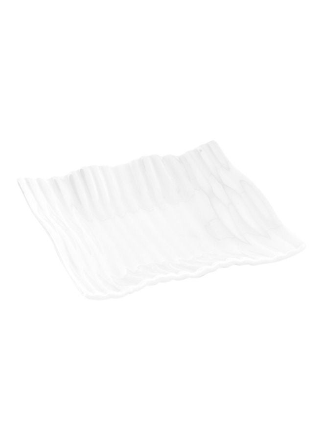 Restaurantware أطباق بورسلين صغيرة 3.9 بوصة، 10 أطباق مقبلات مستطيلة - تصميم متموج، لتقديم الوجبات الخفيفة أو المقبلات، أطباق حلوى بورسلين بيضاء، للعينات أو الحصص الفردية - Image 4