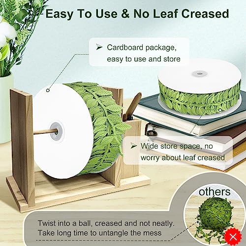 Naidiler Leaf Ribbon, 20Yards Artificial Green Ribbons for Crafts, Grass Olive Green Leaf Trim Rope for Baby Shower Wedding Party Wrapping Home Decor Wreath Garland - Image 5
