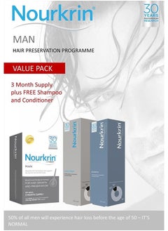 NOURKRIN Man 180 tablets includes Nourkrin Shampoo and Conditioner  - Image 1