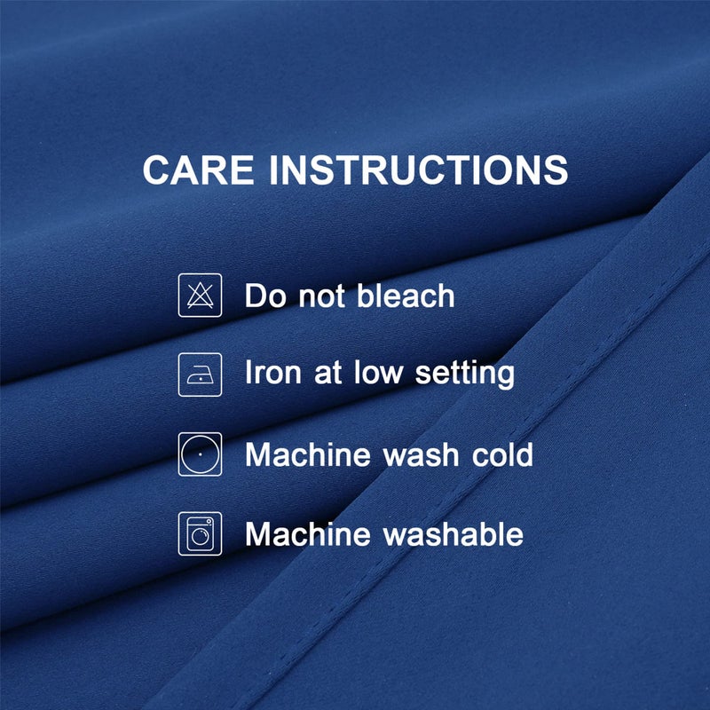 CUCRAF Royal Blue Blackout Curtains 63 inch Length 2 Panels Set  Room Darkening Curtains & Drapes for Living Room Bedroom  Thermal Insulated Light Blocking Grommet Window Curtain (W52 x L63 Inch) - Image 4