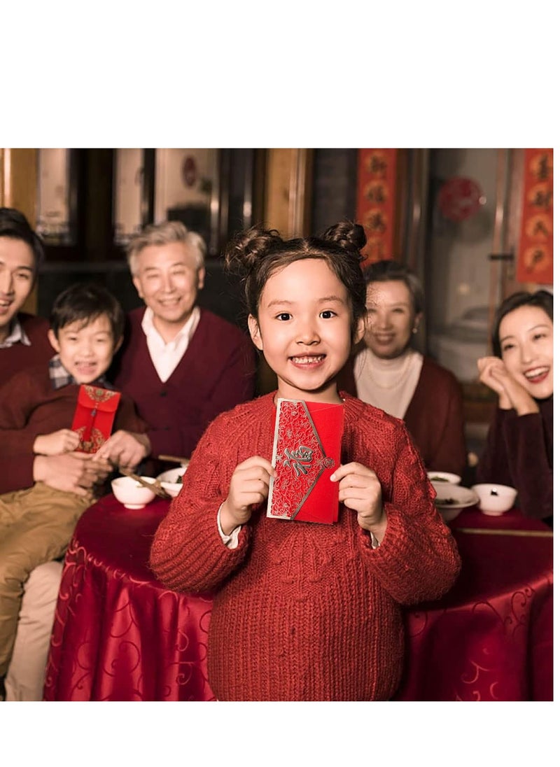 SYOSI Chinese New Year Red Envelope Spring Festival Hong Bao Card Envelopes Dragon Year Lucky Money Envelopes Chinese Red Gift Card Envelopes for 2024 New Year Spring Festival Wedding Office10 Pack  - Image 2