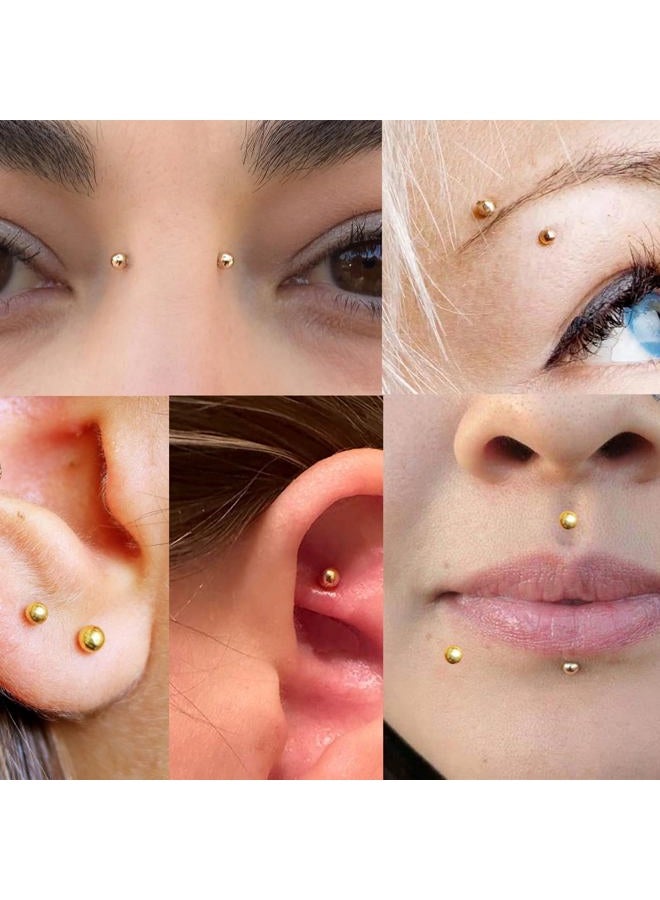QWALIT Fake Lip Ring Fake Lip Piercing Fake Piercings Fake Nose Ring Hoop Fake Face Piercing Fake Lip Stud Fake Nose Stud Stick on Fake Eyebrow Piercing Fake Eyebrow Ring Fake Piercing Balls Silver, - Image 3