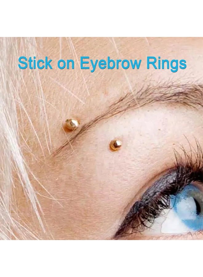 QWALIT Fake Lip Ring Fake Lip Piercing Fake Piercings Fake Nose Ring Hoop Fake Face Piercing Fake Lip Stud Fake Nose Stud Stick on Fake Eyebrow Piercing Fake Eyebrow Ring Fake Piercing Balls Silver, - Image 4