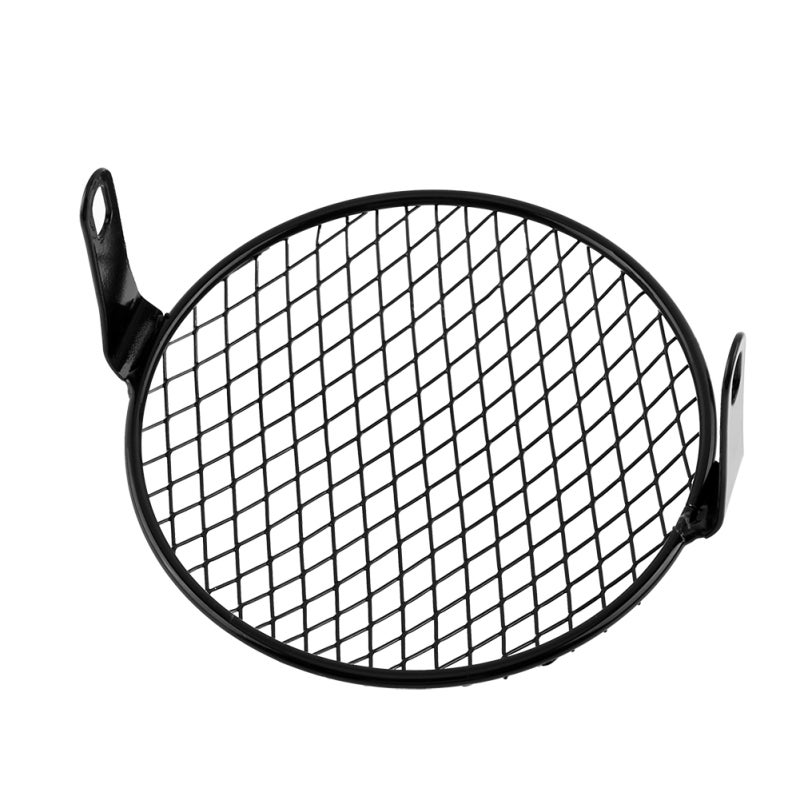 Motorcycle Headlight Cover 16cm Diameter Black Metal Grille - Durable Retro Design Mask for Headlight Protection - Image 3