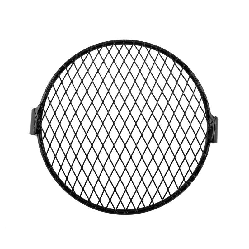 Motorcycle Headlight Cover 16cm Diameter Black Metal Grille - Durable Retro Design Mask for Headlight Protection - Image 2