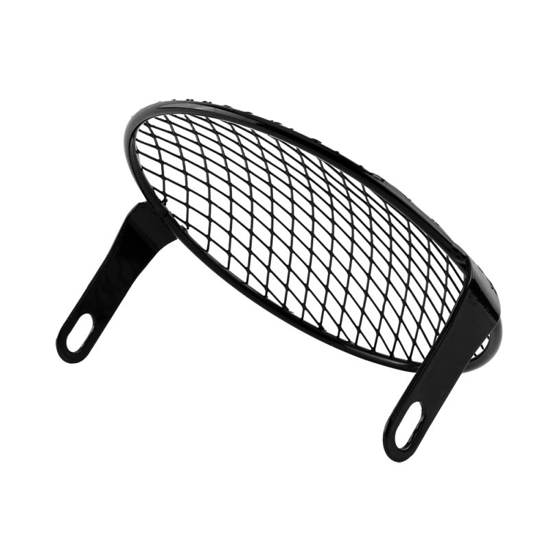 Motorcycle Headlight Cover 16cm Diameter Black Metal Grille - Durable Retro Design Mask for Headlight Protection - Image 4