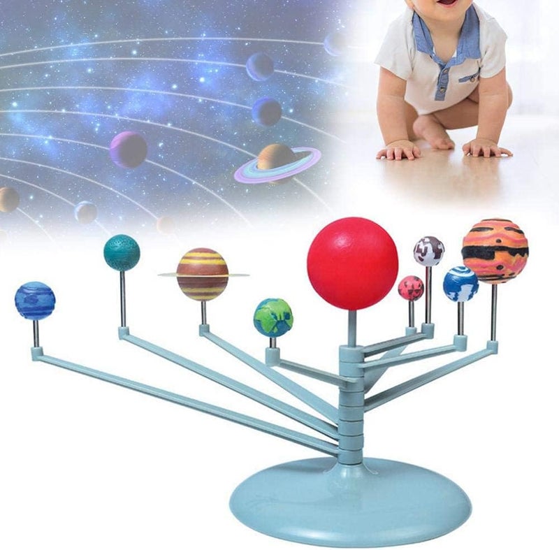 Worldwide simple practical design DIY Solar System Toy, Plastic DIY Planetary Models Intelligence Puzzle Assemble Planets Sets, Science Toy Nine Planets Celestial Body Movement Instrument for Kids Children, Family and School All temp range compatible build - Image 4
