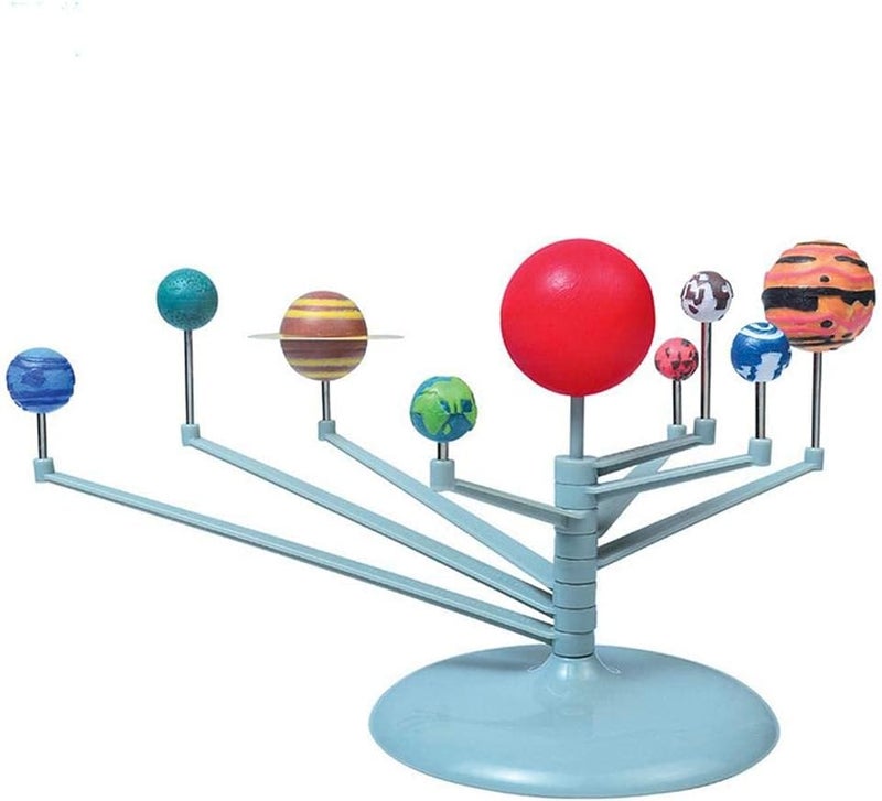 Worldwide simple practical design DIY Solar System Toy, Plastic DIY Planetary Models Intelligence Puzzle Assemble Planets Sets, Science Toy Nine Planets Celestial Body Movement Instrument for Kids Children, Family and School All temp range compatible build - Image 1