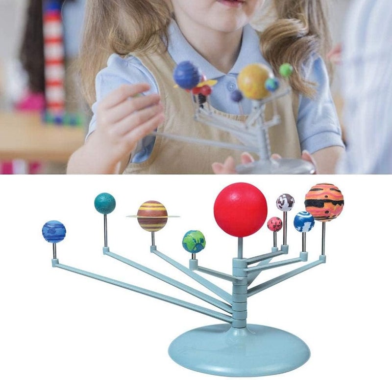 Worldwide simple practical design DIY Solar System Toy, Plastic DIY Planetary Models Intelligence Puzzle Assemble Planets Sets, Science Toy Nine Planets Celestial Body Movement Instrument for Kids Children, Family and School All temp range compatible build - Image 5