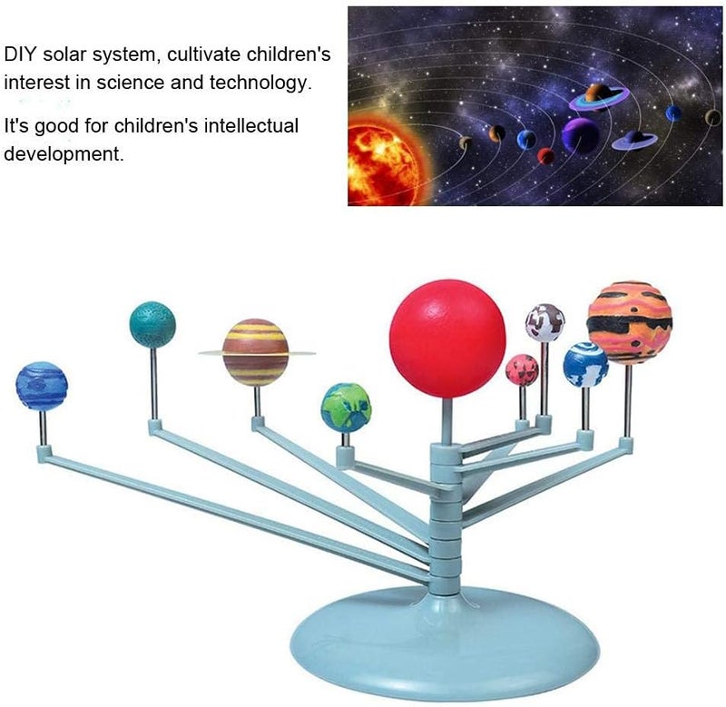 Worldwide simple practical design DIY Solar System Toy, Plastic DIY Planetary Models Intelligence Puzzle Assemble Planets Sets, Science Toy Nine Planets Celestial Body Movement Instrument for Kids Children, Family and School All temp range compatible build - Image 3