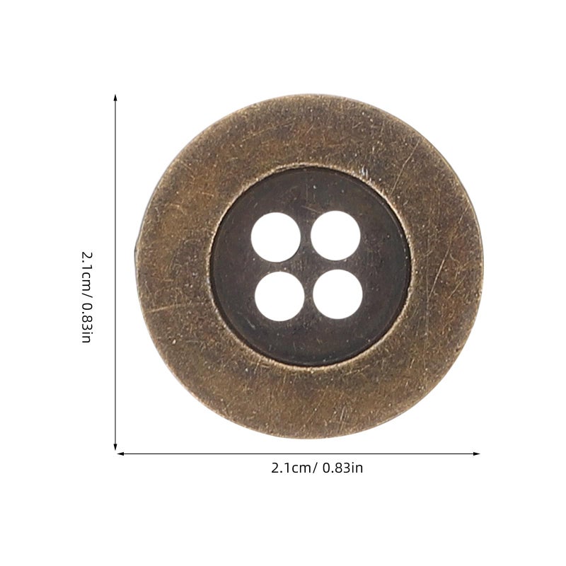 20Pcs Bronze Metal Sewing Buttons 20mm Wide Rim 4 Hole For Clothing Replacement DIY Crafts - Image 3
