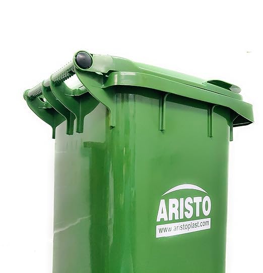 Aristo Aristo Plastic Manual-Lift Garbage Waste Dustbin with Out Wheel 90 LTR (Green & Green) COMBO - Image 4