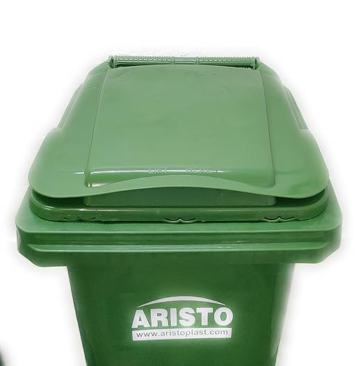 Aristo Aristo Plastic Manual-Lift Garbage Waste Dustbin with Out Wheel 90 LTR (Green & Green) COMBO - Image 5