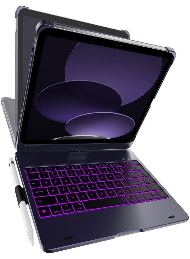 typecase Flexbook Keyboard Case for iPad 11th (A16, 2025) and iPad 10th Gen (10.9", 2022) - No Trackpad, 11-Color Backlight, 360° Rotatable, 7 Use Modes, Thin & Lightweight - Midnight Amethyst - Image 1