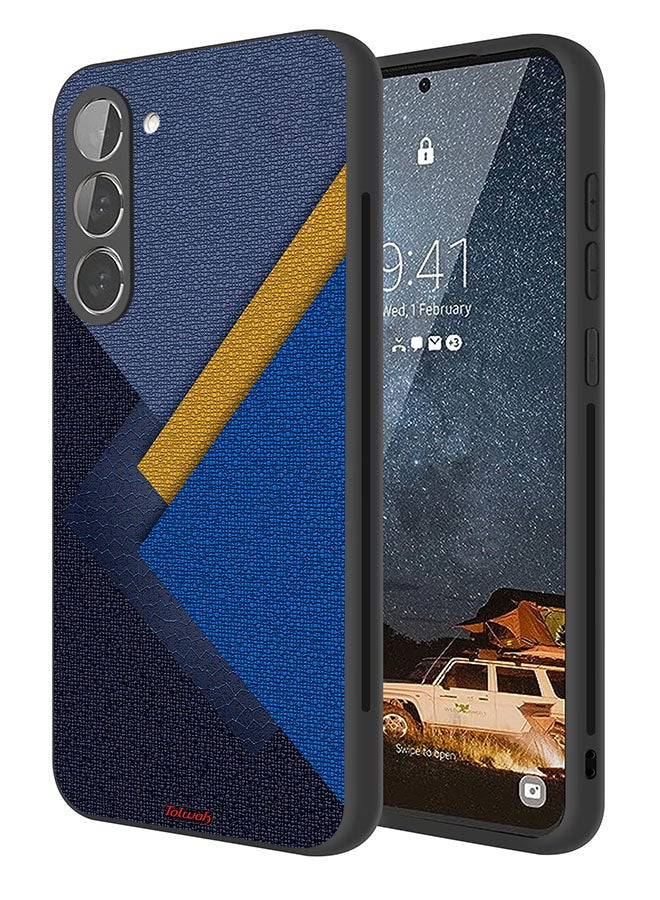 Tolwak Samsung Galaxy S23 Plus 5G Protective Case Cover Triangles Leather Shades Pattern - Image 1