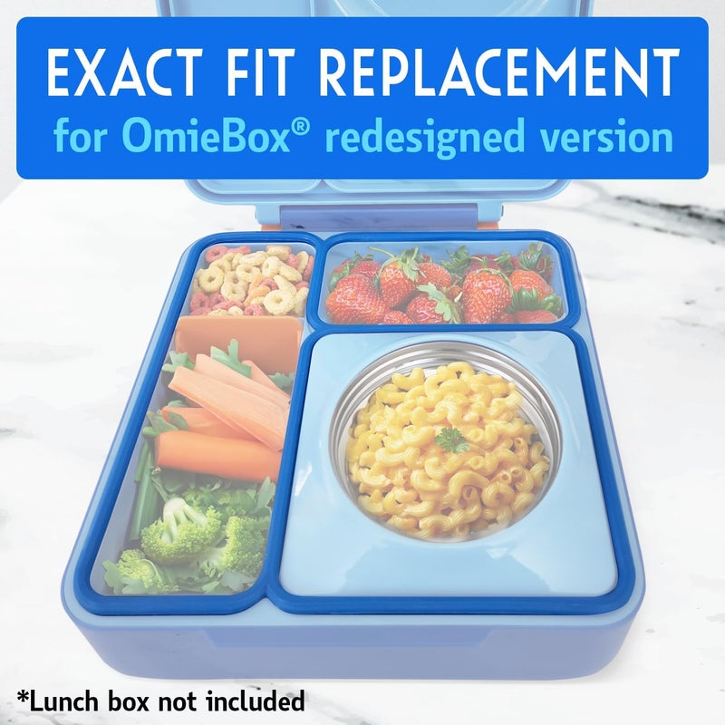 [عبوتان] حشية ختم الغطاء لـ OmieBox - قطعة بديلة دقيقة لصندوق غداء بنتو للأطفال مع حاوية طعام معزولة - مطاط سيليكون آمن للطعام بنسبة 100% (أزرق) - صندوق الغداء غير متضمن فرد وعام - Image 2