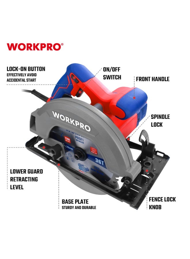WORKPRO 185mm PROFESSIONAL CIRCULAR SAW - Image 4