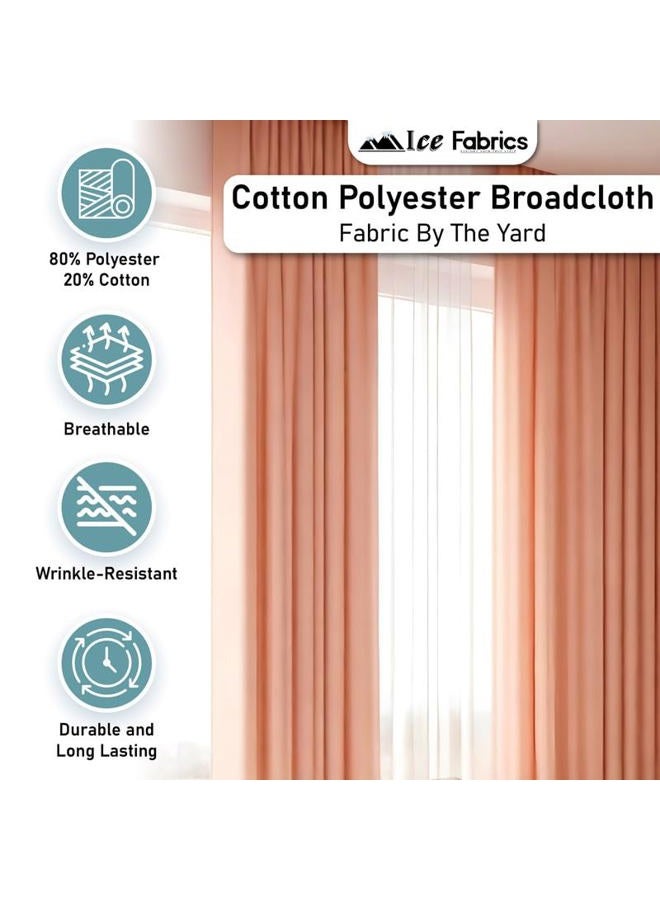 Ice Fabrics Cotton Polyester Broadcloth Fabric by The Yard - 60" Wide Soft & Breathable Broadcloth Fabric for Sewing - Perfect for Apparel, Bedding, Curtains and More - Peacock - 2 Yards - Image 3