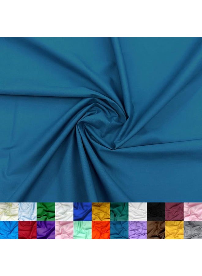 Ice Fabrics Cotton Polyester Broadcloth Fabric by The Yard - 60" Wide Soft & Breathable Broadcloth Fabric for Sewing - Perfect for Apparel, Bedding, Curtains and More - Peacock - 2 Yards - Image 1