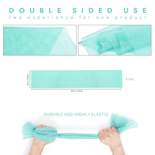 UJFQBH African Bath Sponge African Net Long Net Bath Sponge Exfoliating Shower Body Scrubber Back Scrubber Skin Smoother,Great for Daily Use (Green) - Image 3