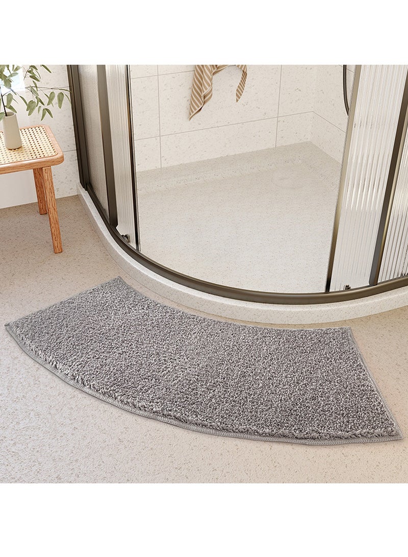TYCOM Bath Mat Super Absorbent Bathtub Mat with Non-Slip Anti Slip Bathroom Floor Mats and Quick Dry Bath Rug Thickened Soft Easier Clean Carpet 40 By 100 CM Curved Grey.