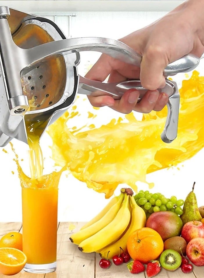 Orchid Manual Fruit Juicer Simple Fruit Press Squeezer Citrus Extractor Tool Lemon Orange Press Juicer Newly Heavy Duty Stainless Steel Premium Quality Stainless Steel  Silver 22.1x11.9x10.9cm - Image 4