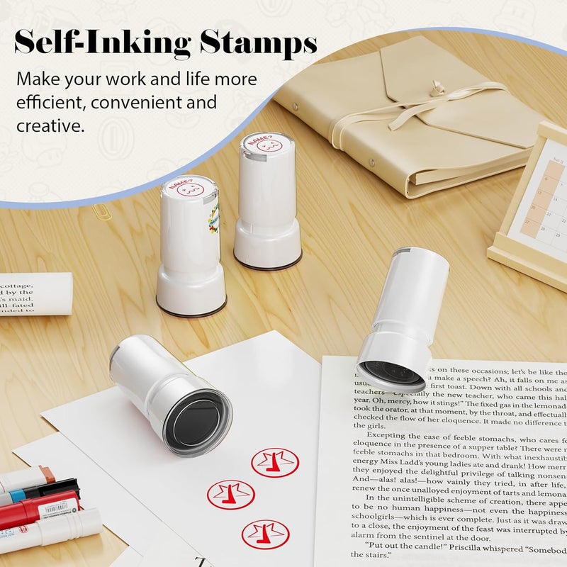 WAHXIAOSW Self-Inking Check Mark Stamp for Teachers, Hand Stamps for Events and Classrooms, Teacher Stamps for Schools, Greeting Cards, Loyalty Cards, and Scrapbooks-1pcs - Image 4
