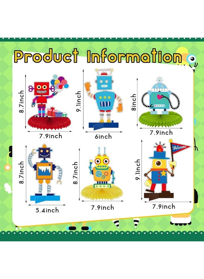 Containlol - 12 Pieces Robot Birthday Party Supplies Robot Party Honeycomb Centerpieces Robot Party Decorations Robot Party Table Topper for Baby Shower Decorations for Kids Birthday Party Supplies - Image 1