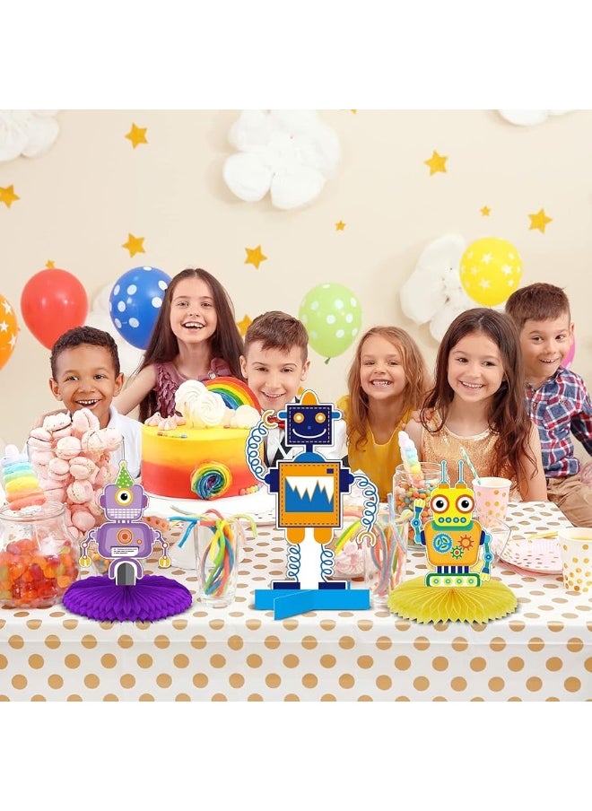 Containlol - 12 Pieces Robot Birthday Party Supplies Robot Party Honeycomb Centerpieces Robot Party Decorations Robot Party Table Topper for Baby Shower Decorations for Kids Birthday Party Supplies - Image 1