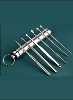 6 Piece Multifunction Professional Massage Spiral Reusable with Storage Case Ear Canal Cleaner