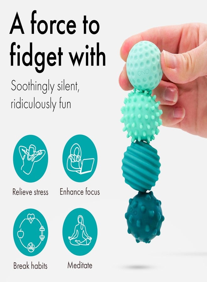 ONO Signets - Silicone Magnetic Balls with Textured Dimples, Bumps, and Waves | Fun to Play with Fidget Toy for Adults | Help Relieve Stress, Anxiety, Tension (Turquoise, Set of 8) - Image 5