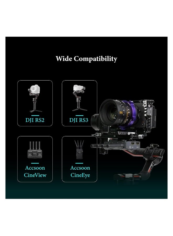 L Bracket Vertical Plate, Wireless Video Mounting Bracket, Vertical Horizontal Switching Quick Release Plate Holder, Compatible with CineView HE/SE/Quad, DJI RS2, RS3 Pro Gimbal, Camera Cold Shoes  - Image 4