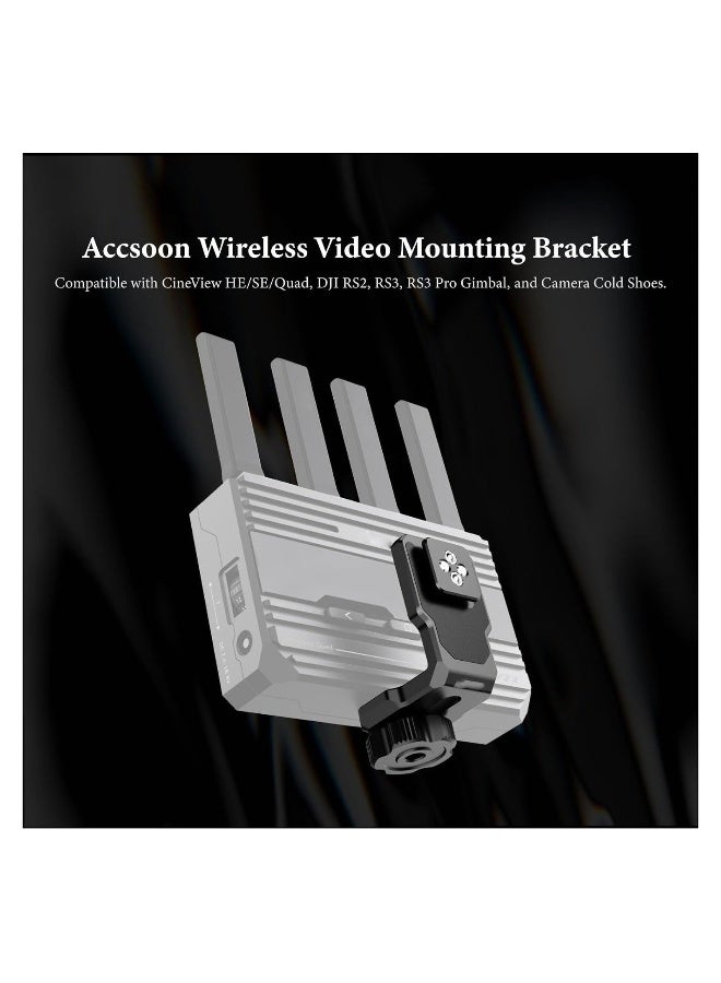 L Bracket Vertical Plate, Wireless Video Mounting Bracket, Vertical Horizontal Switching Quick Release Plate Holder, Compatible with CineView HE/SE/Quad, DJI RS2, RS3 Pro Gimbal, Camera Cold Shoes  - Image 3