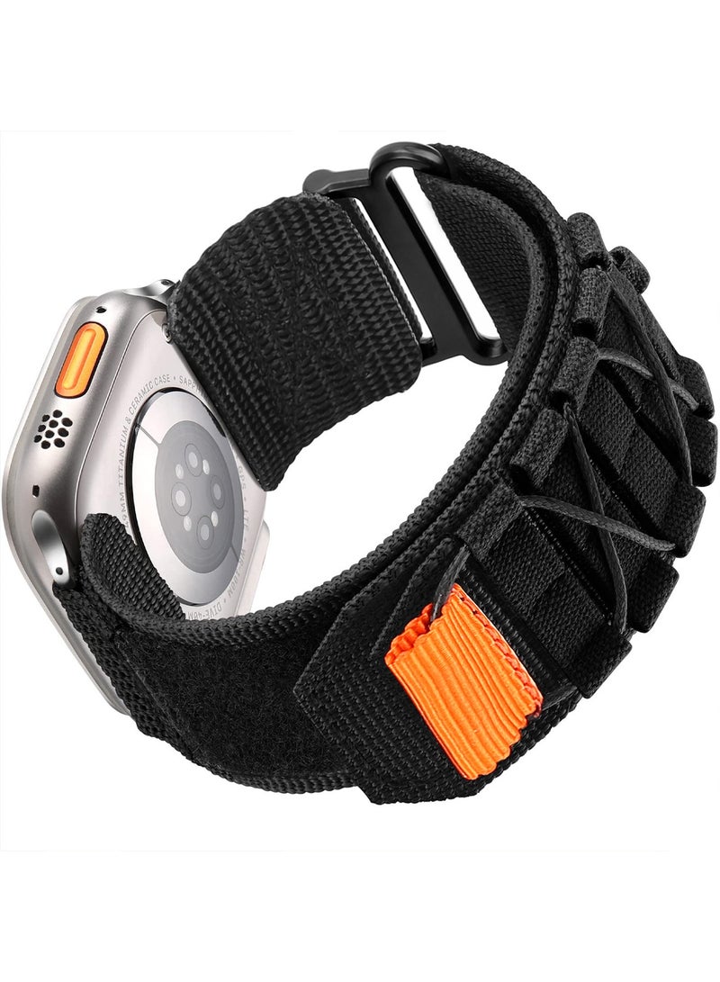 X-level Rugged Military Tactical Nylon Braided Sport Bands Compatible with Apple Watch 41mm 40mm 38 mm for Men, Woven Solo Loop Designed Straps for iWatch Series 9 8 7 6 5 4 3 2 1 SE/Hermès - Image 1