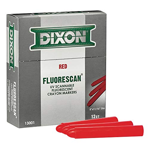 Dixon Industrial Fluorescan Specialty Crayons, Round, 4-3/4 x 11/16", Red, 12-Pack (13001) - Image 2