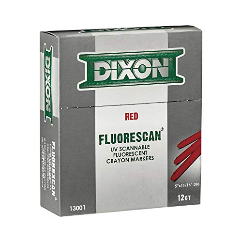 Dixon Industrial Fluorescan Specialty Crayons, Round, 4-3/4 x 11/16", Red, 12-Pack (13001) - Image 3