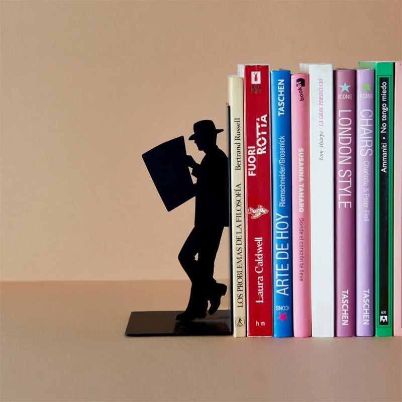 Balvi 'The Reader' Bookend â€“ Decorative Metal Book Holder for Shelves â€“ Modern Black Design â€“ Ideal for Home and Office DÃ©cor for Book Lovers â€“ Sujetalibros - Image 2
