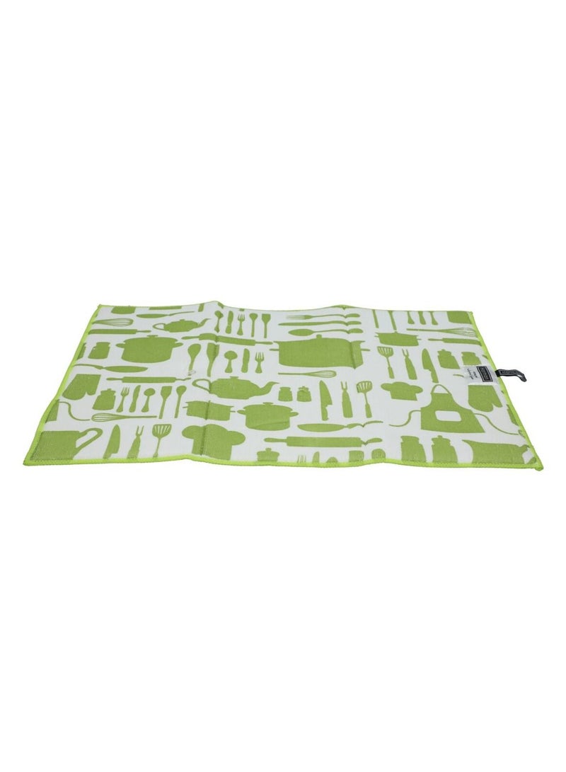 Harman Drying Mat Green And White 40x48cm
