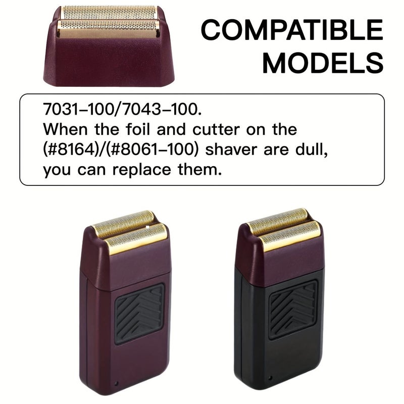 Professional 5 Star Series Foil Head With Super Close Shave And Cutter Bar Assembly Replacement Compatible With Shaver Models 7043 100 And 7031 100 For Mustache And Goatee Grooming Red - Image 2