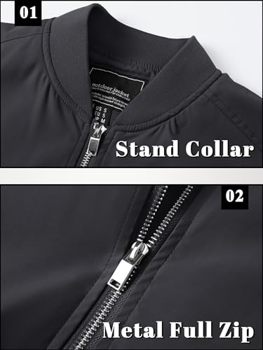 TACVASEN Bomber Jacket Men Black Jacket Men Jackets Casual Stylish Lightweight Mens Bomber Jackets Lightweight Windbreaker Jacket Men's Jacket - Image 5
